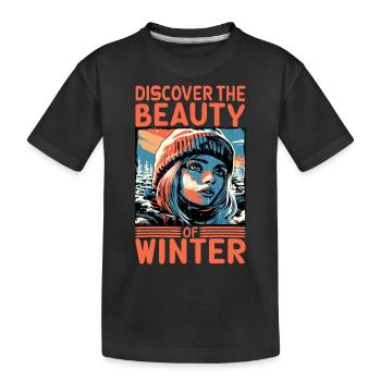 Découvrez la beauté de la citation de skieur d’hiver - T-shirt bio Premium Enfant - noir - Devant