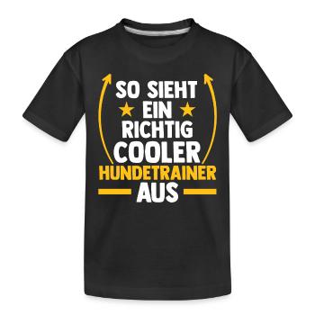Hundetraining Hund Hundeschule Hundetrainer - Kinder Premium Bio T-Shirt - Schwarz - Vorne