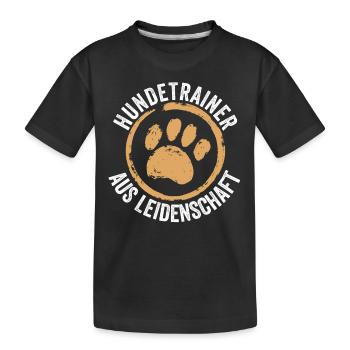 Hundetraining Hund Hundeschule Hundetrainer - Kinder Premium Bio T-Shirt - Schwarz - Vorne