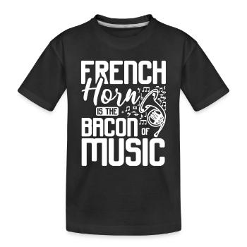 Le cor d’harmonie est le lard de la musique - T-shirt bio Premium Enfant - noir - Devant
