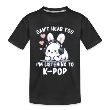 K-Pop KPop Korean Music Bunny - Kids' Premium Organic T-Shirt - black - Front