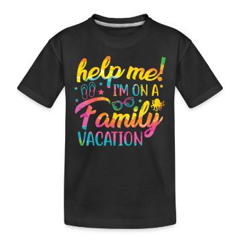 Au secours, je suis en vacances en famille - T-shirt bio Premium Enfant - noir - Devant