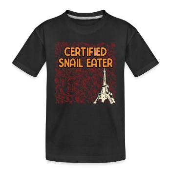 Snail Eater French Iconic Food France Famous Dish - Kinder Premium Bio T-Shirt - Schwarz - Vorne