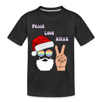 Frieden Liebe Weihnachten | XMAS - Kinder Premium Bio T-Shirt - Schwarz - Vorne
