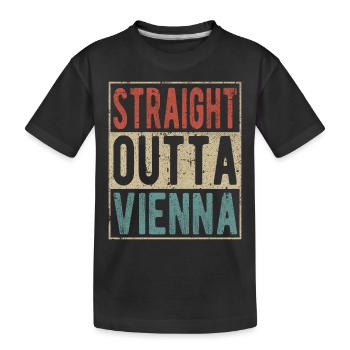 Direkt aus Wien - Kinder Premium Bio T-Shirt - Schwarz - Vorne