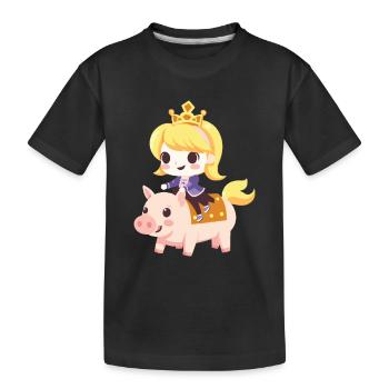 Conte de fées de princesse cochon - T-shirt bio Premium Enfant - noir - Devant