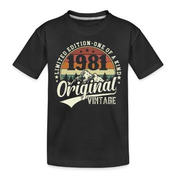 Élégant 1981 : un hommage d’anniversaire vintage - T-shirt bio Premium Enfant - noir - Devant