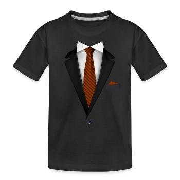 Smoking avec une cravate orange pour les mariages et spéciaux - T-shirt bio Premium Enfant - noir - Devant
