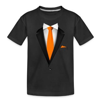 Smoking avec une cravate orange pour les mariages et spéciaux - T-shirt bio Premium Enfant - noir - Devant