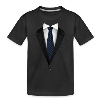 Smoking avec une cravate en acier bleu pour les mariages et - T-shirt bio Premium Enfant - noir - Devant
