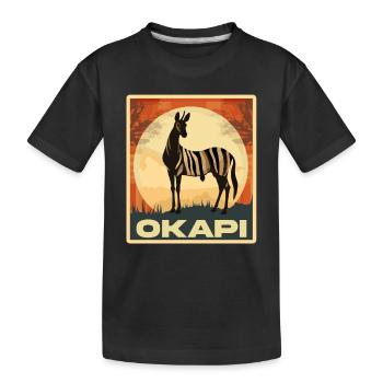 Okapi Sunset Spirit Animal - Kinder Premium Bio T-Shirt - Schwarz - Vorne