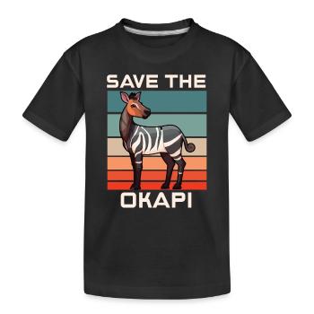 Okapi Sunset Spirit Animal - Kinder Premium Bio T-Shirt - Schwarz - Vorne