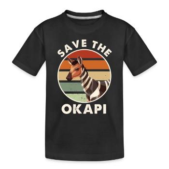 Okapi Sunset Spirit Animal - Kinder Premium Bio T-Shirt - Schwarz - Vorne