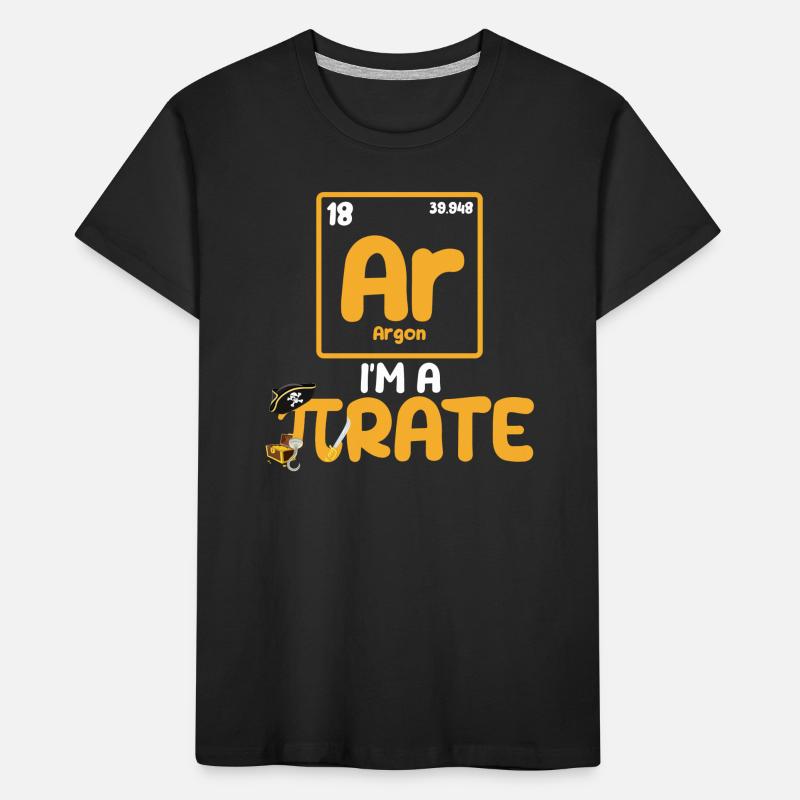 Ich bin ein PIrate Funny Pi Day Argon Ar Chemie Kinder Premium Bio T-Shirt