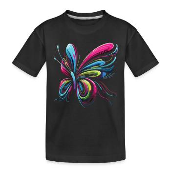 Flight of Fantasy: Abstract Butterfly - Kids' Premium Organic T-Shirt - black - Front
