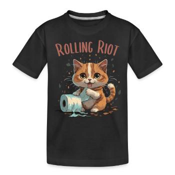Aventure du rouleau de papier : Chat mignon - T-shirt bio Premium Enfant - noir - Devant