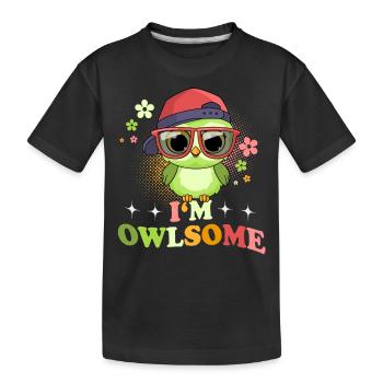 Hibou hiboux Je suis hibou - T-shirt bio Premium Enfant - noir - Devant