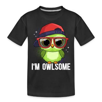 Hibou hiboux Je suis hibou - T-shirt bio Premium Enfant - noir - Devant