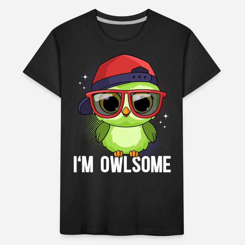 Eule Eulen I`m Owlsome Kinder Premium Bio T-Shirt