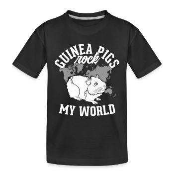 Guinea Pigs Rock My World Cavy Lover Rodent - Kids' Premium Organic T-Shirt - black - Front