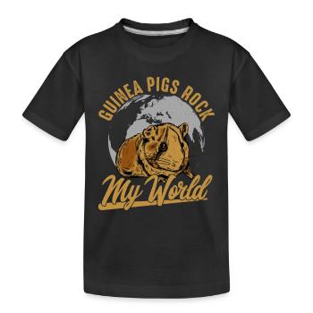 Guinea Pigs Rock My World Rodent Cavy Lover - Kids' Premium Organic T-Shirt - black - Front