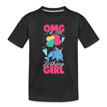 Dauphin Anniversaire Omg Je suis le - T-shirt bio Premium Enfant - noir - Devant
