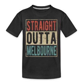 Direkt aus Melbourne heraus - Kinder Premium Bio T-Shirt - Schwarz - Vorne