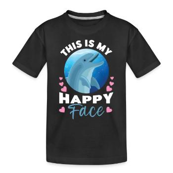 Dauphin C’est mon visage heureux - T-shirt bio Premium Enfant - noir - Devant