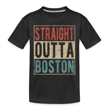 Direkt aus Boston - Kinder Premium Bio T-Shirt - Schwarz - Vorne