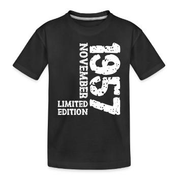 1957 November Limited Edition 66. Geburtstag Deko - Kinder Premium Bio T-Shirt - Schwarz - Vorne