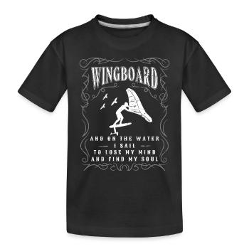 Wingfoil-Surfer Wingfoiling-Board Kitefoil Sprüche - Kinder Premium Bio T-Shirt - Schwarz - Vorne