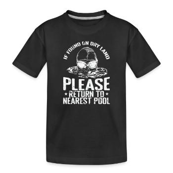 If Found on Land Please return to nearstest Pool - Kinder Premium Bio T-Shirt - Schwarz - Vorne