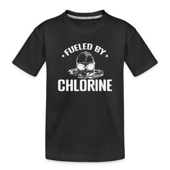 Fueled by Chlorine Schwimmen Sport Training - Kinder Premium Bio T-Shirt - Schwarz - Vorne