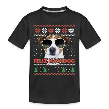 Jack Russel Terrier - Feliz Navidog Ugly Christmas - Kids' Premium Organic T-Shirt - black - Front