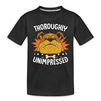 Thoroughly Unimpressed Naughty Dog Funny - Kids' Premium Organic T-Shirt - black - Front