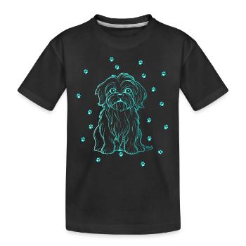 Bichon Havanais avec de petites pattes - T-shirt bio Premium Enfant - noir - Devant