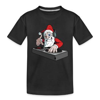 Père Noël DJ Noël Disc Jockey - T-shirt bio Premium Enfant - noir - Devant