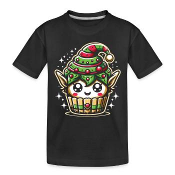 Zauberhafter Elfen Cupcake - Kinder Premium Bio T-Shirt - Schwarz - Vorne