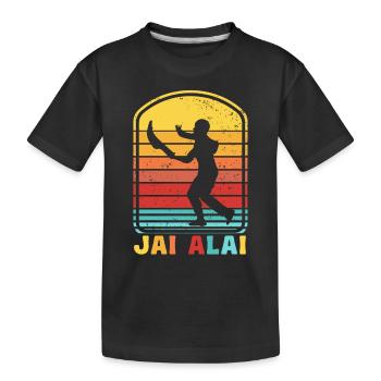 Rétro Jai Alai Pelote Basque Raquette La Plus Rapide - T-shirt bio Premium Enfant - noir - Devant