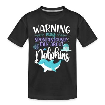 L’alerte aux dauphins peut spontanément - T-shirt bio Premium Enfant - noir - Devant