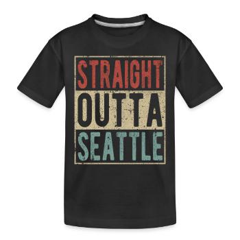 Straight Outta Seattle - Kids' Premium Organic T-Shirt - black - Front