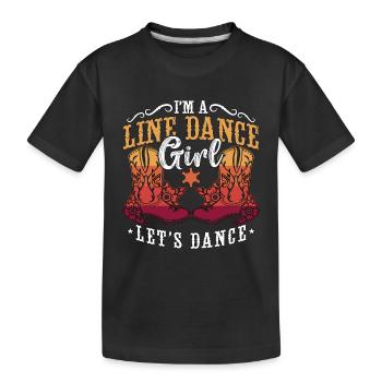 Danse en ligne Je suis une fille de danse en ligne Bottes de Cowboy - T-shirt bio Premium Enfant - noir - Devant
