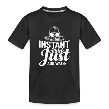Instant Athlete Lust add Water Schwimmen Sport - Kinder Premium Bio T-Shirt - Schwarz - Vorne