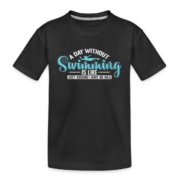 A Day without Swimming is like Sport - Kinder Premium Bio T-Shirt - Schwarz - Vorne
