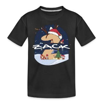 Impressionnant nom de Zack w chapeau de père Noël dans le thème de Noël - T-shirt bio Premium Enfant - noir - Devant