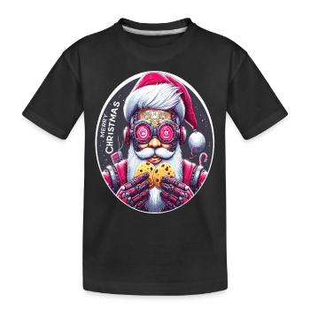 Santa Claus cyberpunk - Kids' Premium Organic T-Shirt - black - Front
