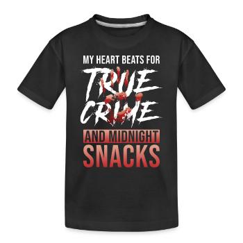 True Crime Addicted - Kids' Premium Organic T-Shirt - black - Front