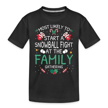 Am ehesten zu Weihnachten - Kinder Premium Bio T-Shirt - Schwarz - Vorne