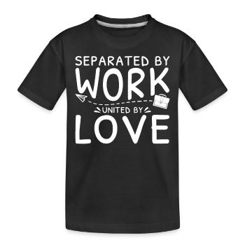 Long Distance Family Separated By Work - Kids' Premium Organic T-Shirt - black - Front