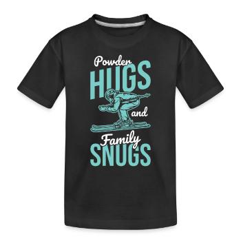 Magie de la montagne Skier ensemble Vacances en famille Ski - T-shirt bio Premium Enfant - noir - Devant